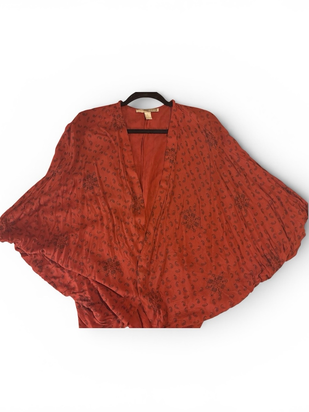 Forever 21 Rust Red Printed Shawl / Cardigan